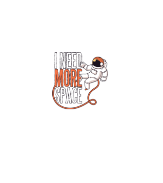 I need more space tricou astronaut model negru pe tricou