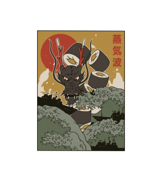 Dragon Sushi model alb pe tricou