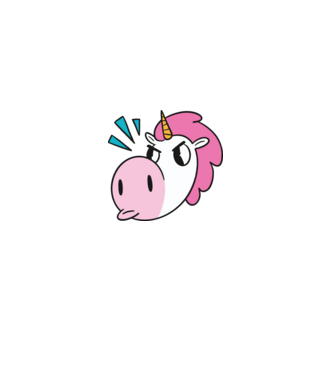 Unicorn supărat model gri pe tricou