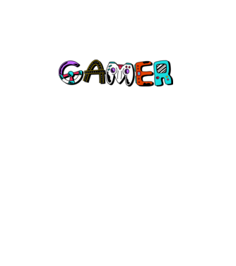 Inscripție Gamer model alb pe tricou