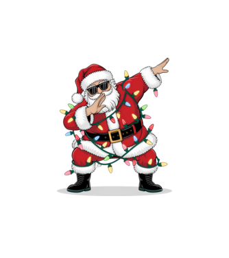 Santa Dab model alb pe tricou