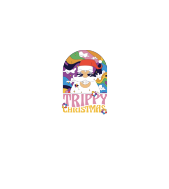 Trippy Christmas model negru pe tricou