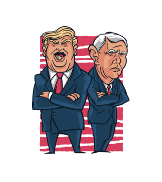 Trump Pence USA model alb pe tricou