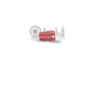 London Bus model alb pe tricou