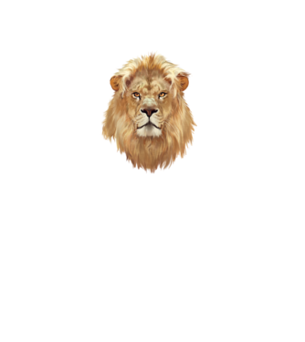 lion head paint model alb pe tricou