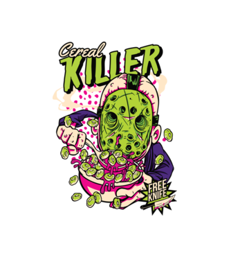 Cereal Killer model alb pe tricou