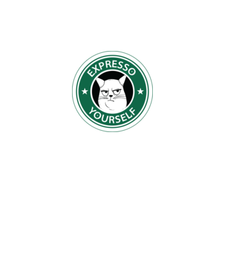 Expresso Yourself tricou Pisică cu cafea model turcoaz pe tricou