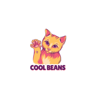 Cool Beans - talpă pisică model alb pe tricou