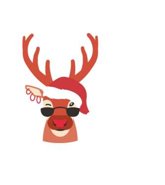 Cool Reindeer Rudolph model negru pe tricou