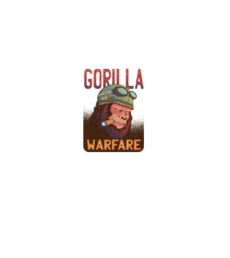 Gorilla Warfare model alb pe tricou