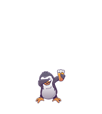 Pinguin cu Bere DAB model alb pe tricou
