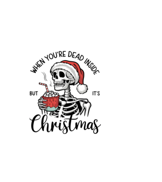 Dead inside, but it's christmas Alb model alb pe tricou