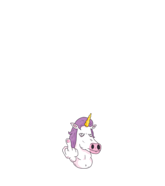 Unicorn arată degetul model negru pe tricou