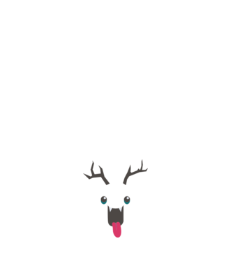 Funny Deer model alb pe tricou