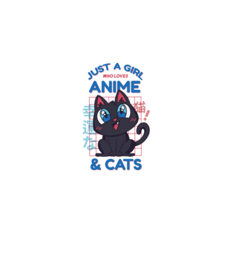Doar o fată căreia îi place Anime și Pisicile model alb pe tricou