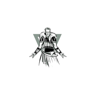 Războinic Viking model negru pe tricou