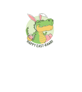 Paște Fericit tricou cu dinozaur model alb pe tricou