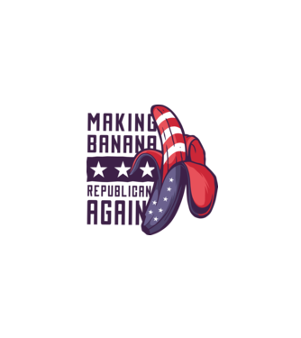 Make Banana Republican Again model alb pe tricou