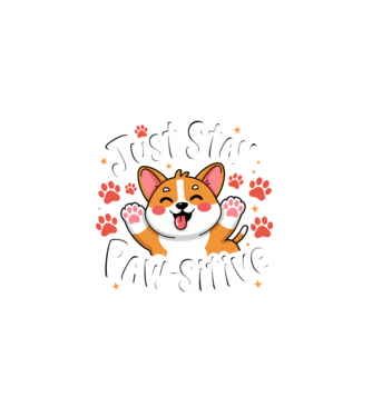 Just Stay Paw-sitive Negru model negru pe tricou