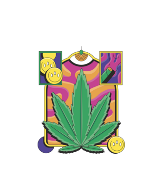 Hippy Cannabis model alb pe tricou