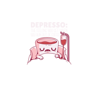 Depresso - Sentimentul când rămâi fără cafea model turcoaz pe tricou