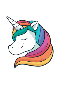 Cap de unicorn model albastru deschis pe tricou