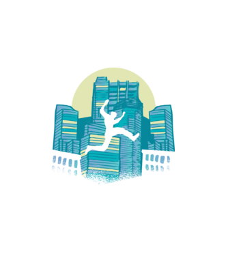 Parkour model alb pe tricou