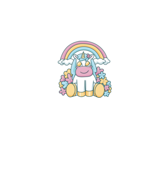 Unicorn drăguț model alb pe tricou