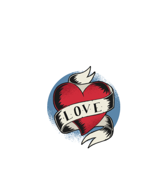 'Love Tatuaj pentru Valentine''s Day' model negru pe tricou