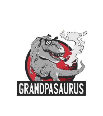 Grandpasaurus T-rex model alb pe tricou