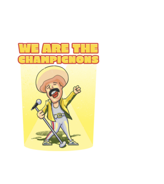 We are the Champignons Mercury model alb pe tricou