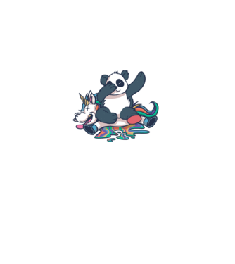 Panda DAB Unicorn model alb pe tricou