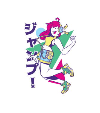 Anime fată retro model alb pe tricou
