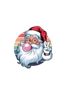 Bubble gum santa model negru pe tricou