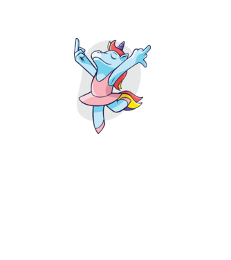 Unicorn Balet dans model mov pe tricou