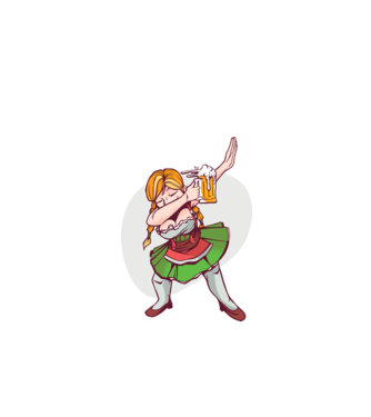 Oktoberfest DAB Fată cu ulcior model negru pe tricou