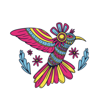 Mandala Colibri model alb pe tricou