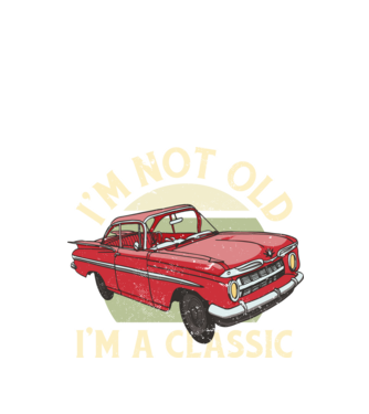 'Mașină clasică - I''m not old I''m a classic' model negru pe tricou