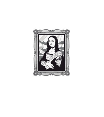 Mona Lisa gotică model negru pe tricou