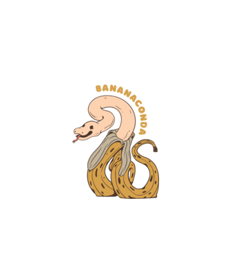 Bananaconda model alb pe tricou