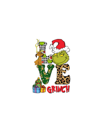 Love Grinch model negru pe tricou