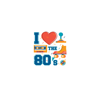 'I love the 80s - Iubesc anii ''80' model alb pe tricou