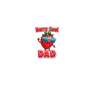 Berry Cool Dad Strawberry model negru pe tricou