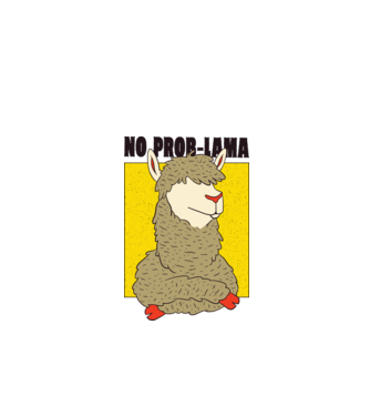 No Prob LLama - Lama model verde de măr pe tricou