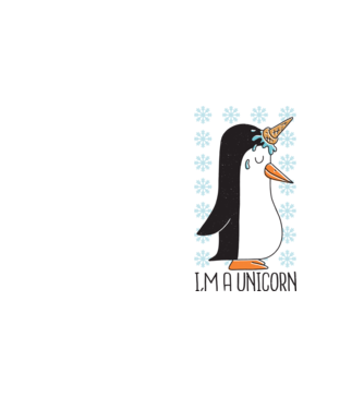 'I''m a Unicorn - Pinguin Unicorn' model galben neon pe tricou