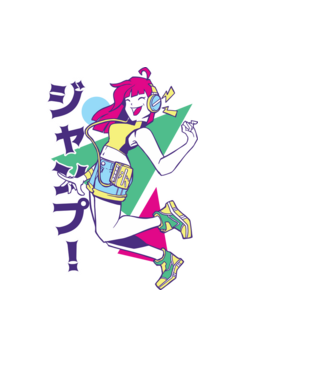Anime fată retro model albastru închis pe tricou