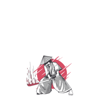 Sabie de samurai model alb pe tricou