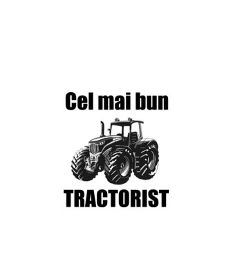 Cel mai bun tractorist model alb pe tricou