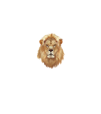 lion head paint model alb pe tricou