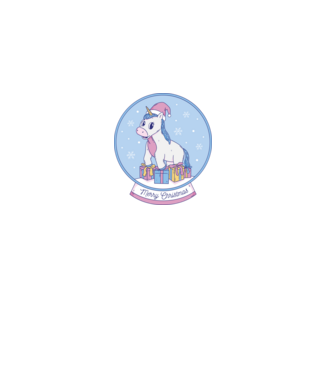Glob de zăpadă drăguț, de Crăciun, cu Unicorn model albastru închis pe tricou